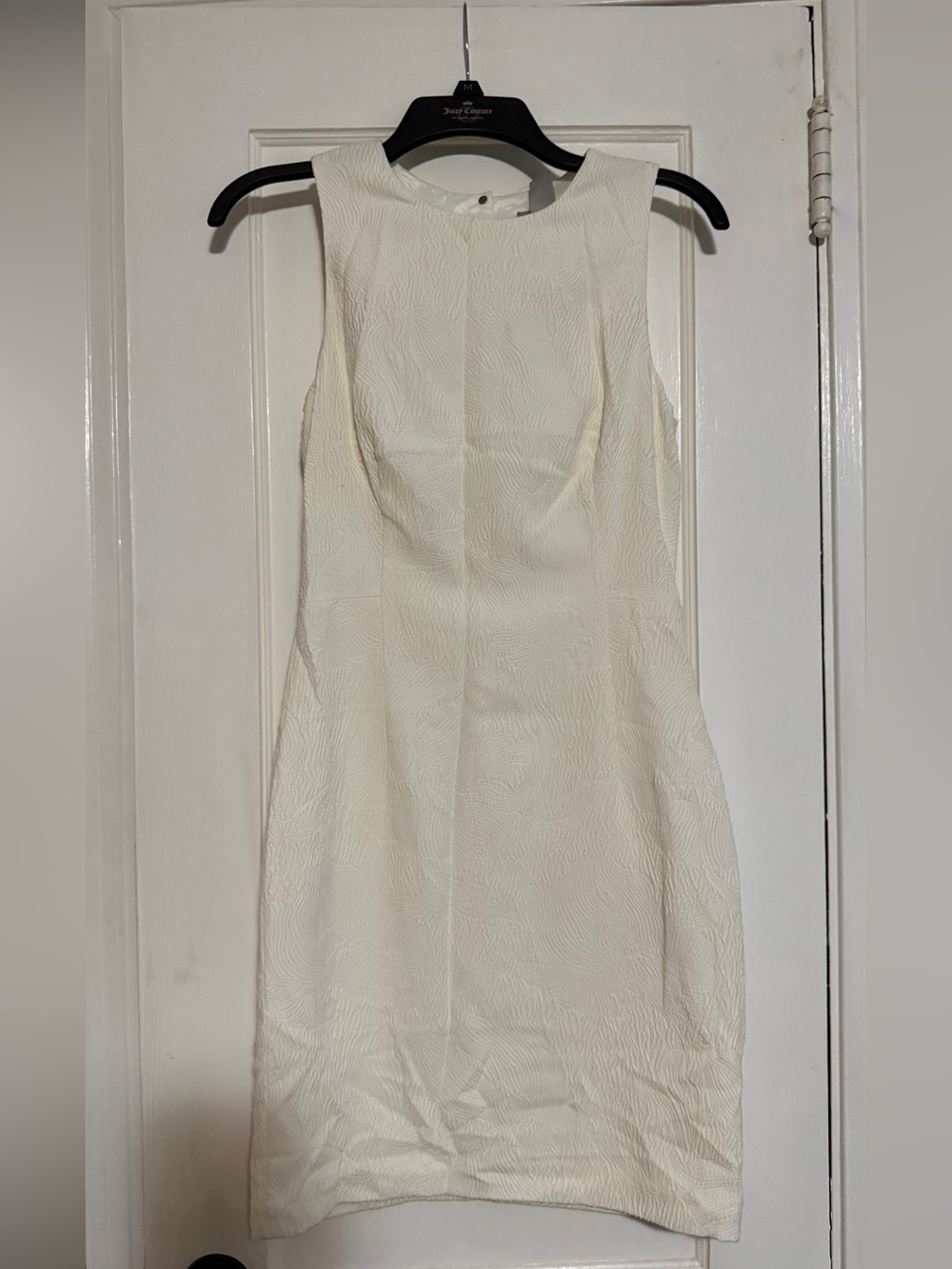 H&M Ivory Textured Midi Sheath Dress